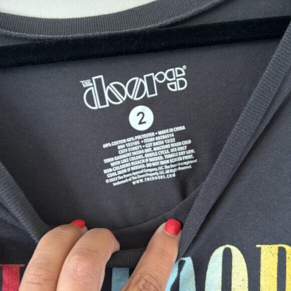 Torrid Women Grey The Doors Open Back Fringe Relaxed Fit Tee Plus Size 2X - Picture 7 of 13